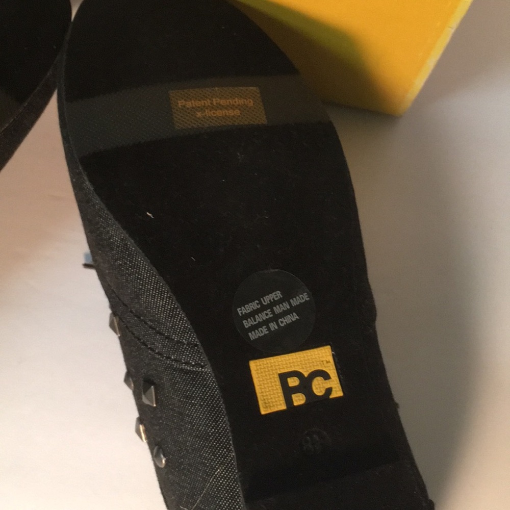 BC - Black denim studded lace-up shoes NWT size 8 - Picture 5 of 7